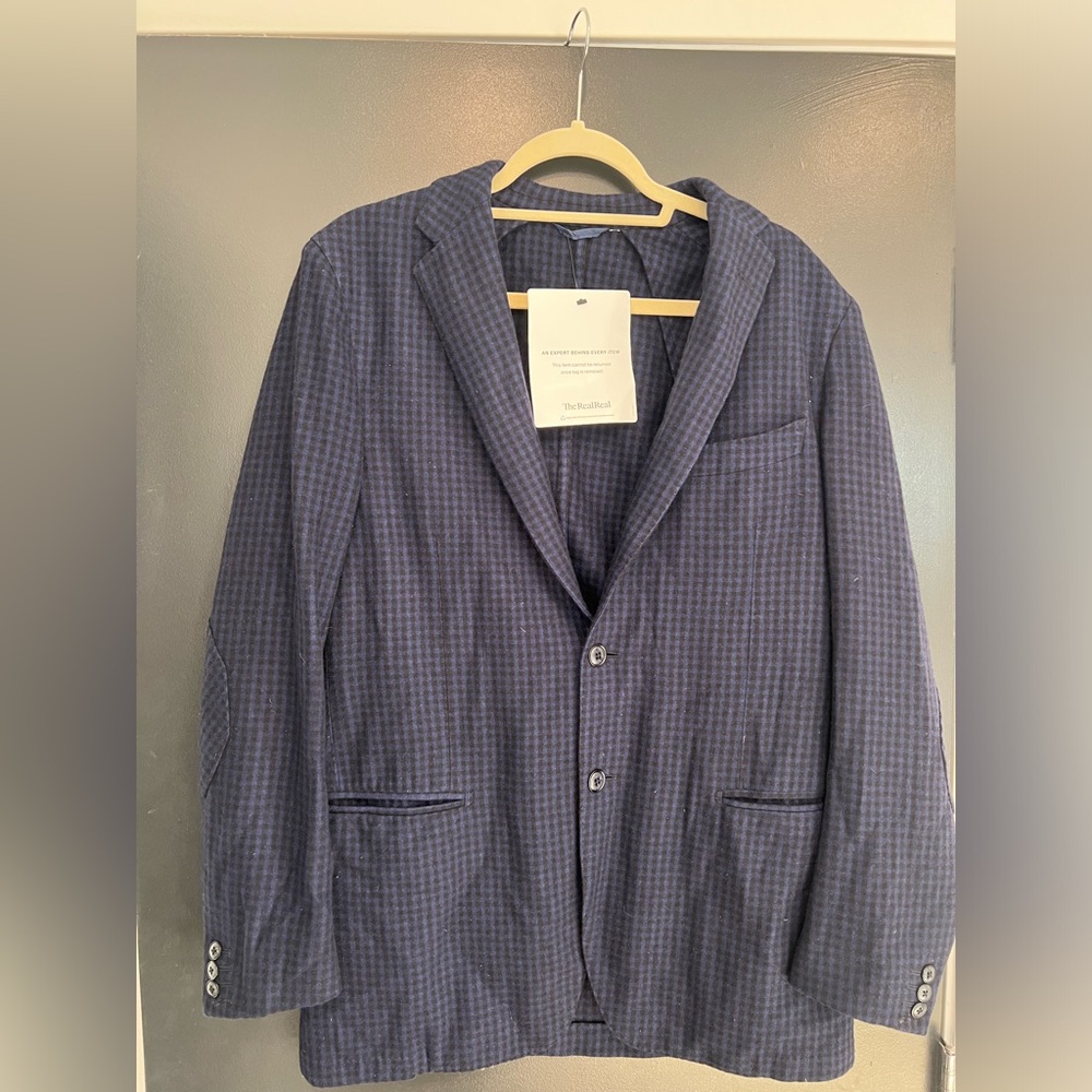 100% Cashmere blue Blazer. Brand is Estro.
